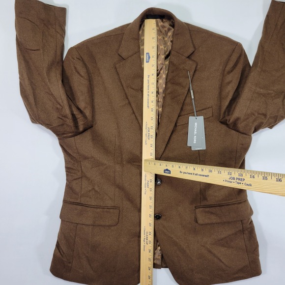 Michael Kors KIP‎ Men's Flannel Sport Coat Brown Silk Wool Cashmere Brown 42S - Picture 6 of 16